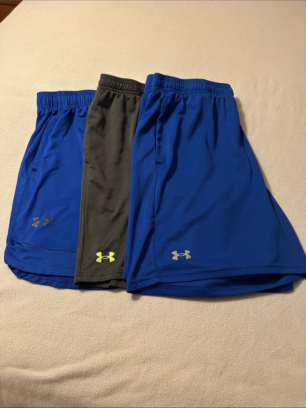 Under Armour Men’s Royal Blue and Charcoal Athletic Shorts 3-Pack